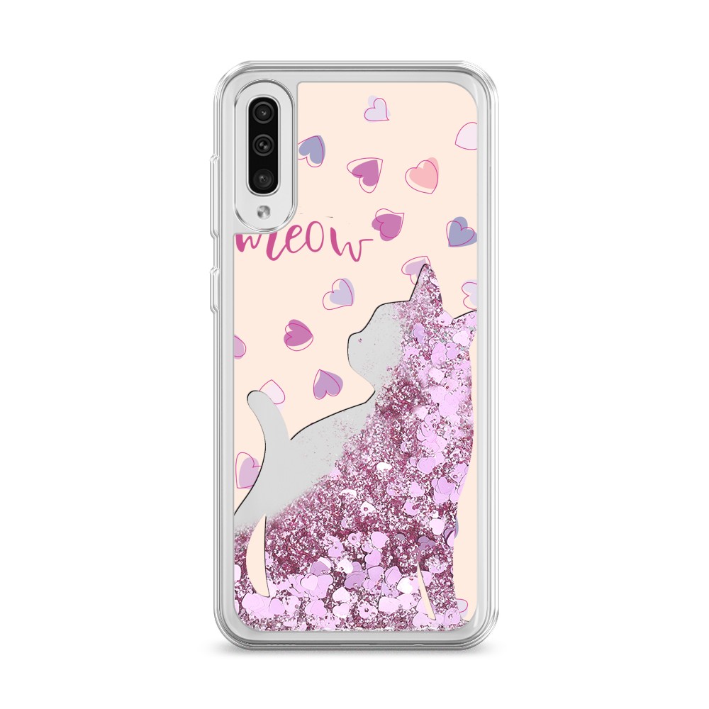 

Жидкий чехол с блестками "Прозрачный кот" на Samsung Galaxy A50