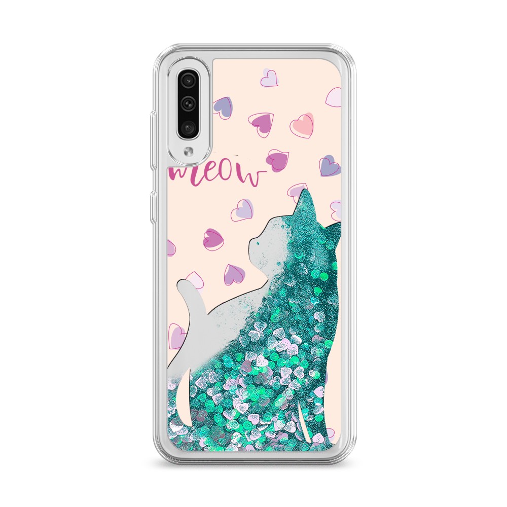 

Жидкий чехол с блестками "Прозрачный кот" на Samsung Galaxy A50, 27795-1