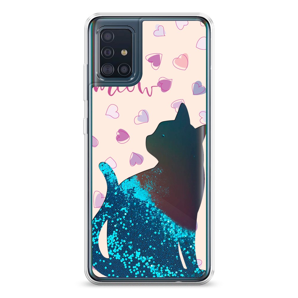 

Жидкий чехол с блестками "Прозрачный кот" на Samsung Galaxy A51