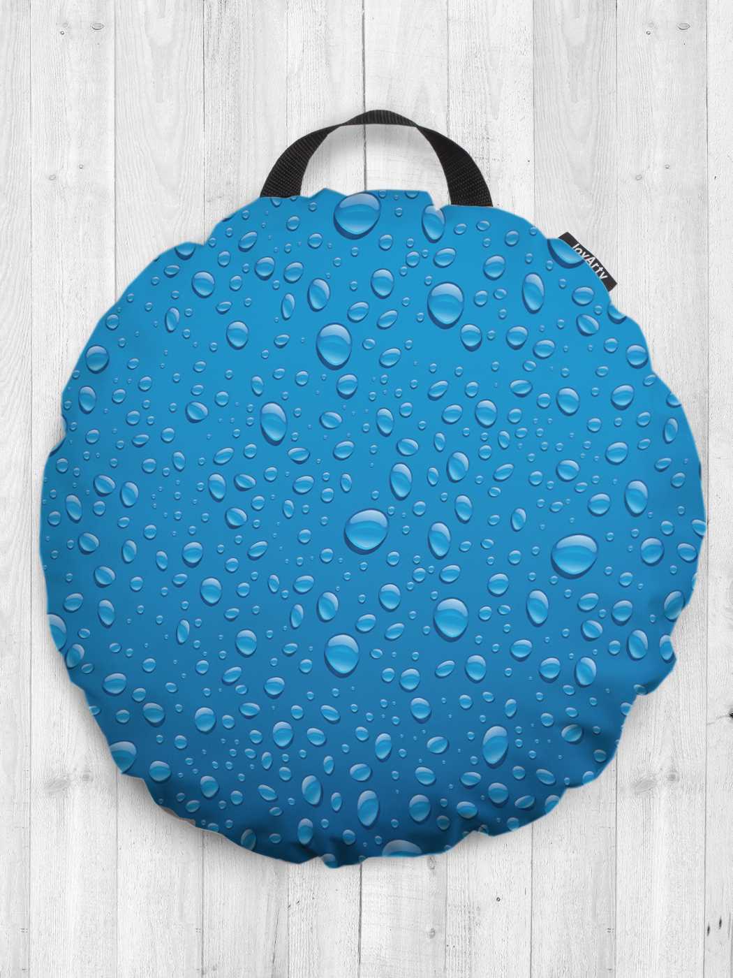 фото Декоративная подушка сидушка joyarty "дождевые следы" на пол круглая, 52 см