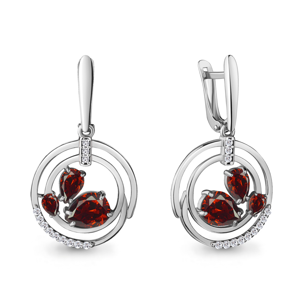 

Серьги из серебра с гранатом Aquamarine 4726603А_925_р, 4726603А_925_р