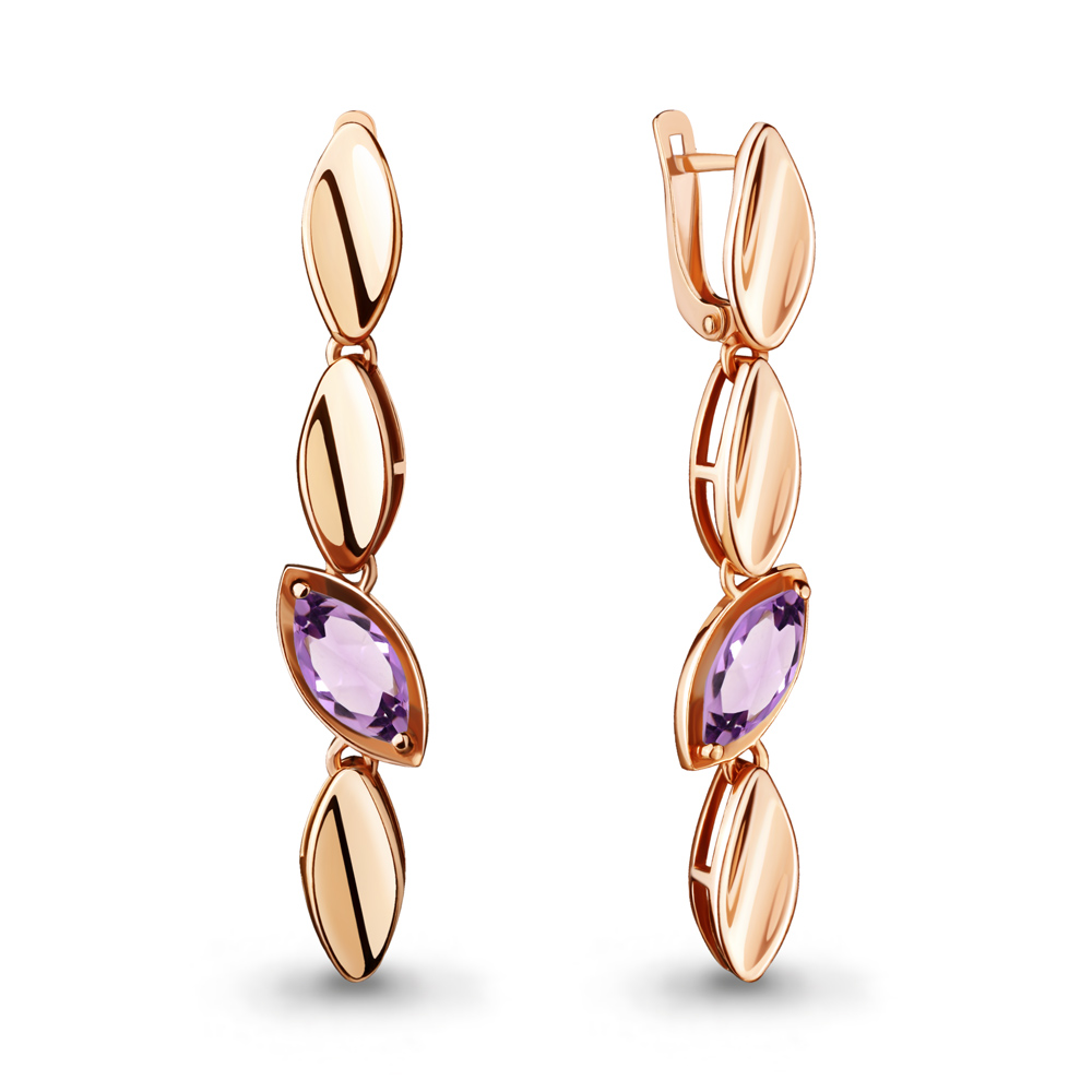 

Серьги из серебра с аметистом Aquamarine 4727104_925_з, 4727104_925_з