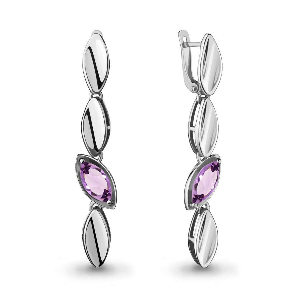 

Серьги из серебра с аметистом Aquamarine 4727104_925_р, 4727104_925_р