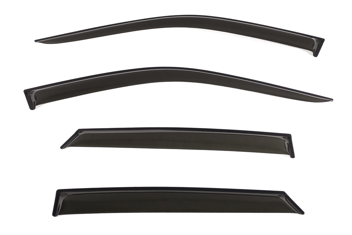 

Дефлекторы боковых окон Lada Kalina 2004-2013 Седан Черный полупрозрачный, Дефлекторы окон Lada Kalina 2004-2013 Седан