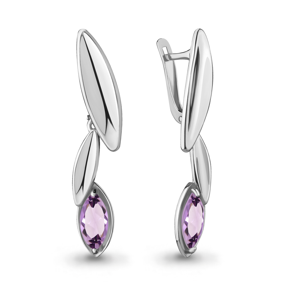 

Серьги из серебра с аметистом Aquamarine 4727204_925_р, 4727204_925_р