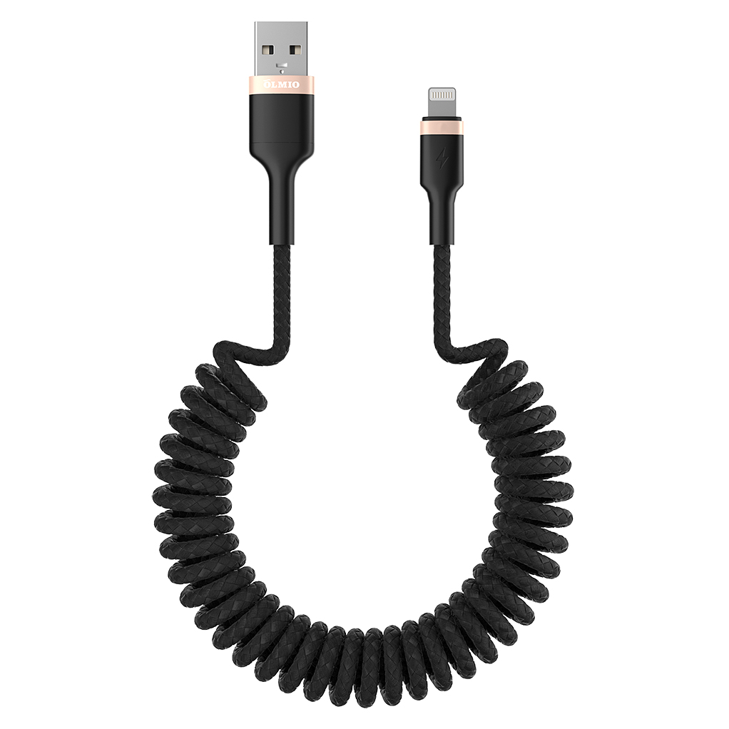 фото Кабель olmio usb 2.0 - 8-pin, 1.5м, 2.4a spring, olmio