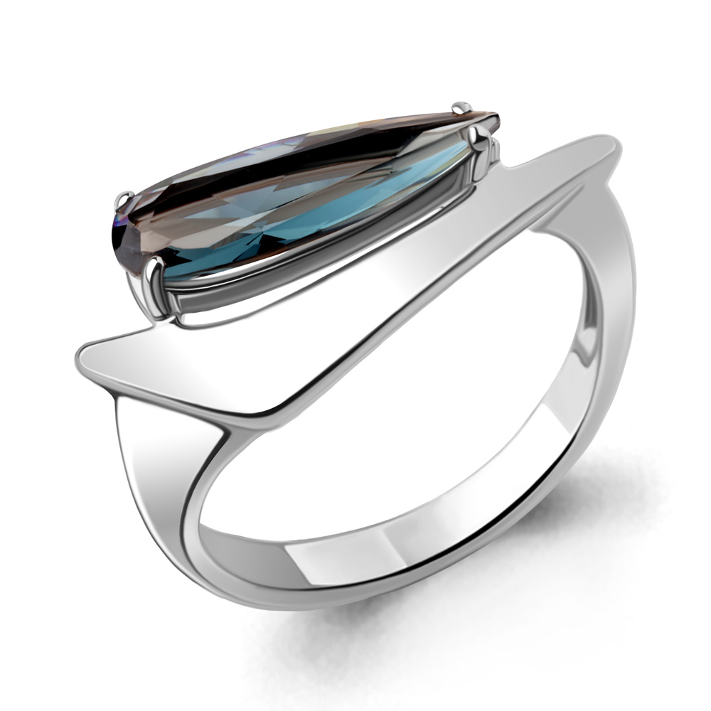 

Кольцо из серебра с топазом искусственным р., Aquamarine 6975893, 6975893_925_р