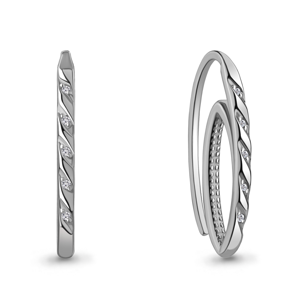 

Серьги из серебра с бриллиантом Aquamarine 40283, 040283_925_р