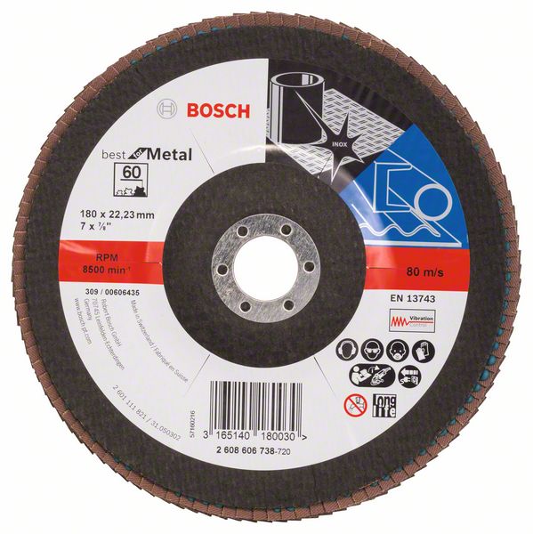 

Круг лепестковый Best for Metal для УШМ (180 мм; К60) Bosch 2608606738