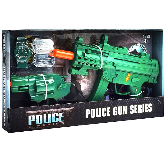 Oubaoloon Полицейский, автомат, пистолет, часы, жетон, звуки выстрелов