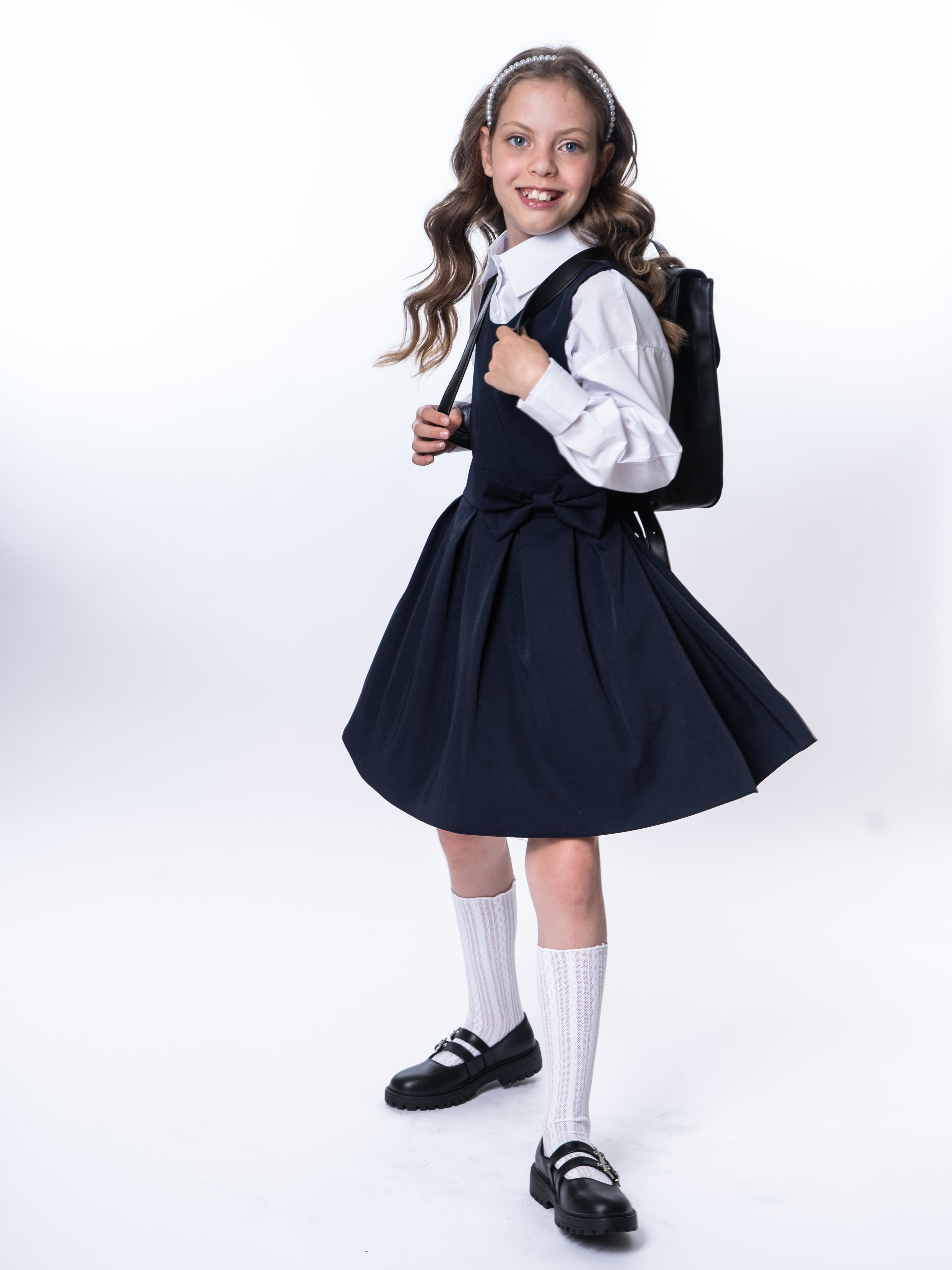 

Сарафан детский KiraLady Школьный, Темно-синий, 152, Школьный