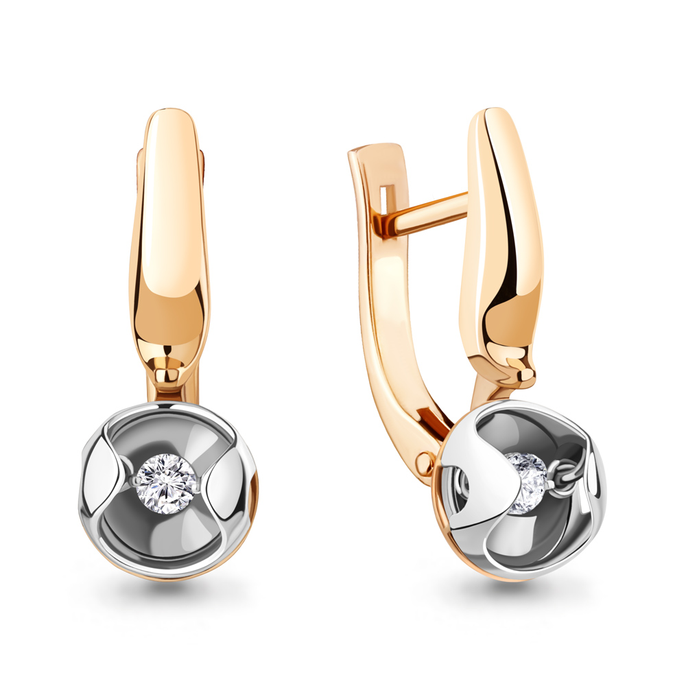 

Серьги из красного золота с бриллиантом Aquamarine 942971к, 942971к_585_кз