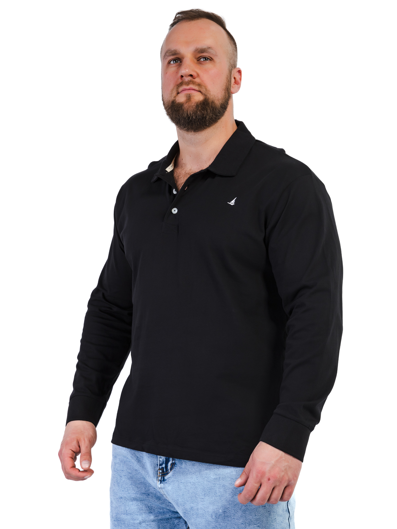 

Лонгслив мужской Newport Bay Longsleeve Polo черный 4XL, Longsleeve Polo