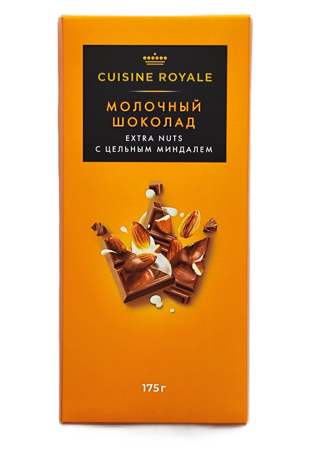 

Шоколад Cuisine Royale молочный с цельным миндалем 175 г