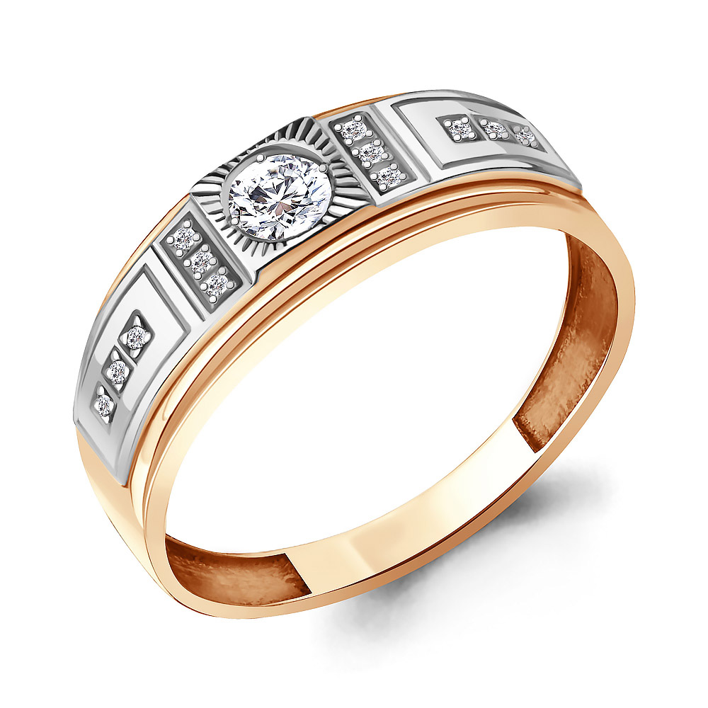 

Кольцо из красного золота с фианитом р., Aquamarine 62182А, 62182А_585_кз