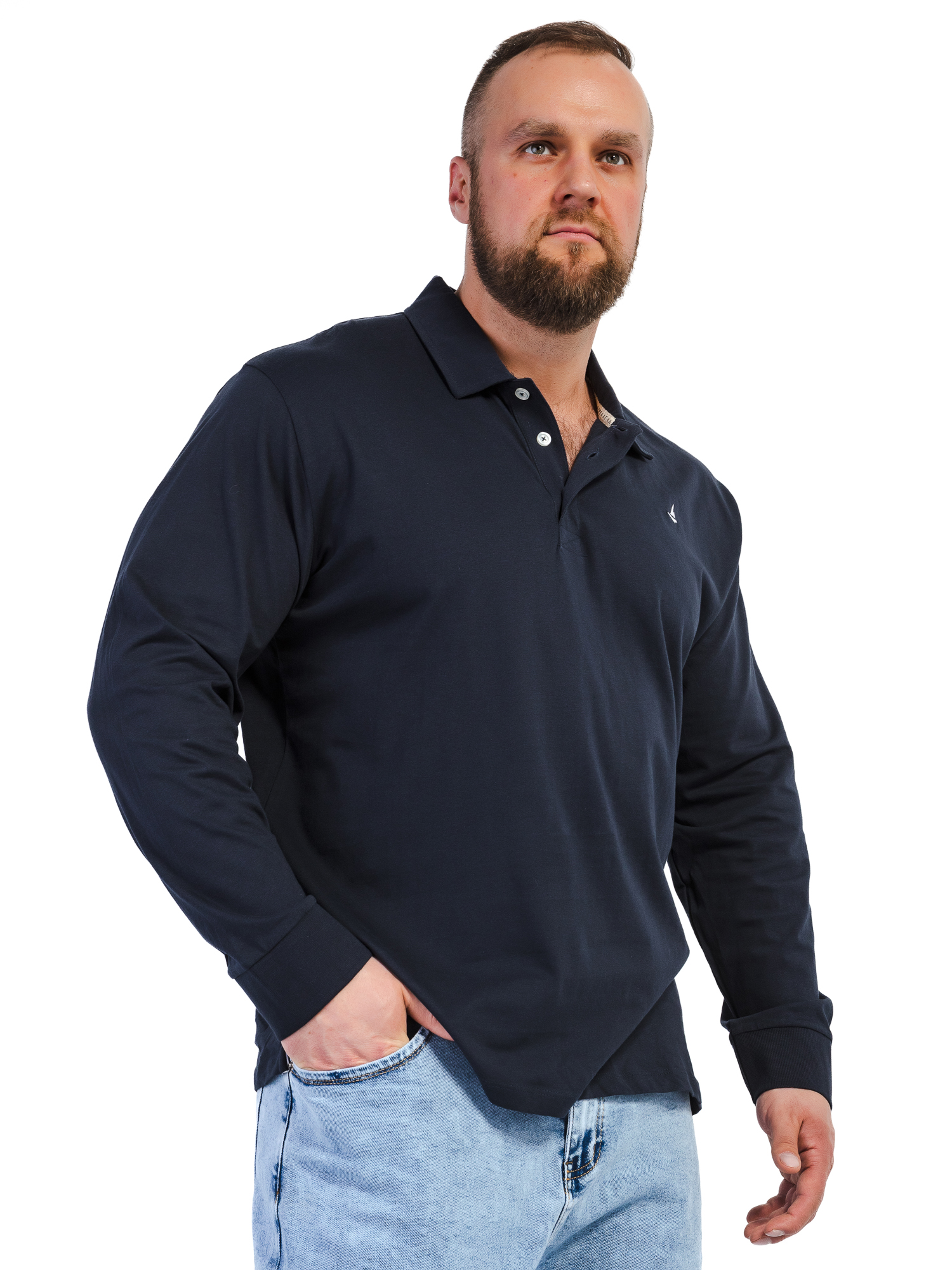 

Лонгслив мужской Newport Bay Longsleeve Polo синий 5XL, Longsleeve Polo