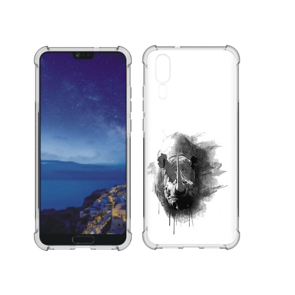 

Чехол MyPads Tocco для Huawei P20 носорог (PT108006.52.523), Прозрачный, Tocco