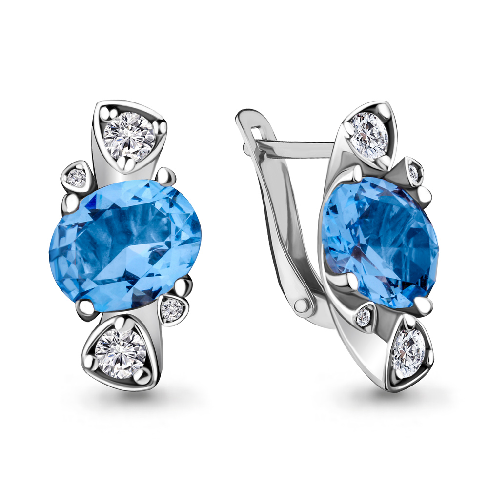

Серьги из серебра с топазом Aquamarine 4728392А_925_р, 4728392А_925_р