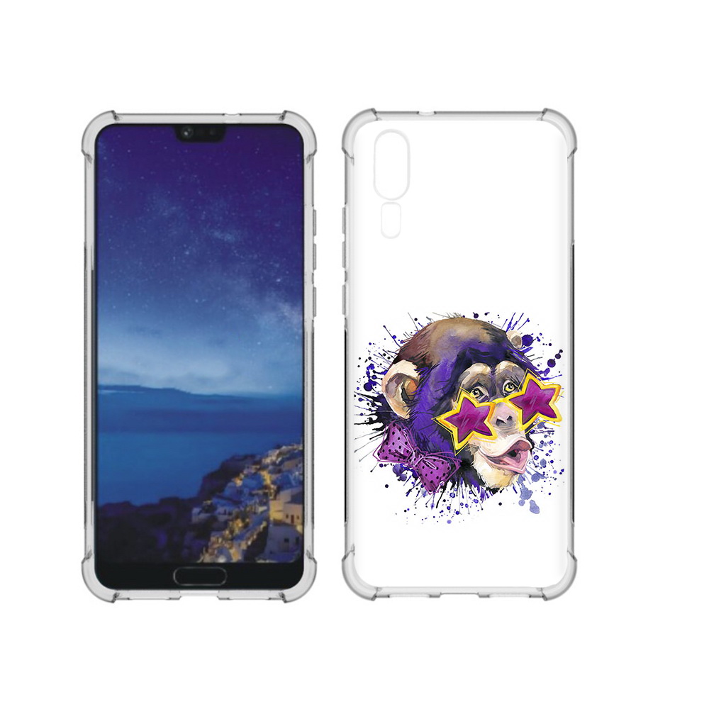 

Чехол MyPads Tocco для Huawei P20 обезьяна в очках (PT108006.52.524), Прозрачный, Tocco