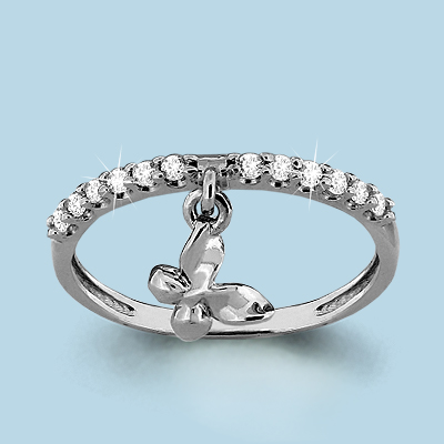 

Кольцо из серебра с фианитом р., Aquamarine 63636А, 63636А_925_р
