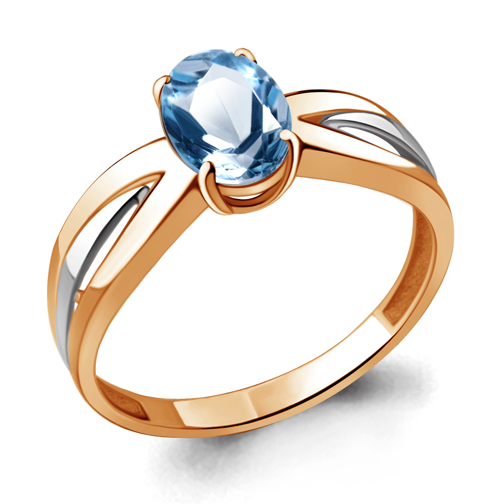 

Кольцо из красного золота с топазом р. Aquamarine 6570305, 6570305_585_кз