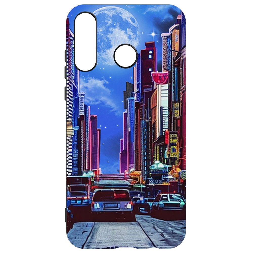

Чехол-накладка Софт Ночной город для Huawei P30 Lite, Черный