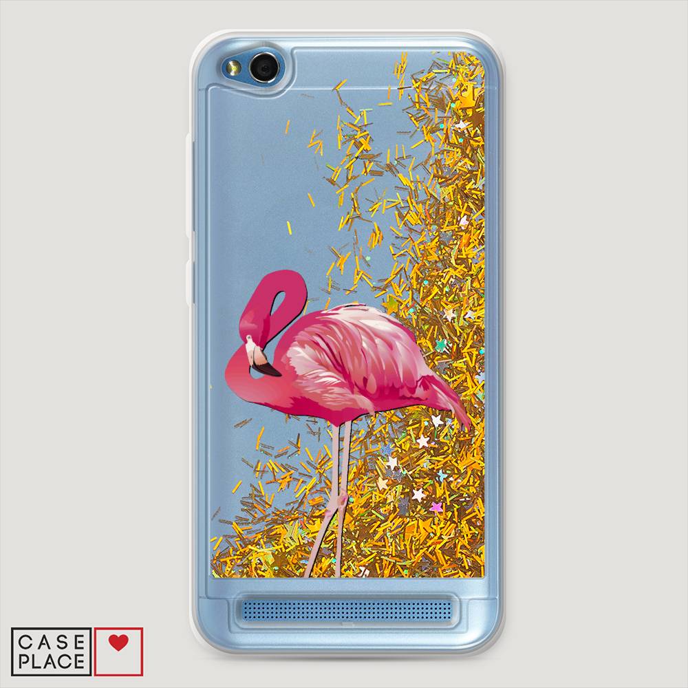 

Жидкий чехол с блестками "Застенчивый фламинго" на Xiaomi Redmi 5A, 32890-1