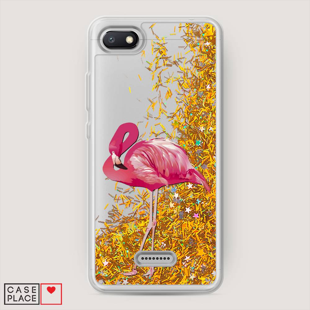 

Жидкий чехол с блестками "Застенчивый фламинго" на Xiaomi Redmi 6A, 34190-1