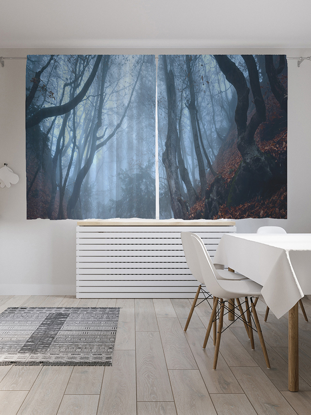 

Шторы с фотопечатью "Туманный лес" из сатена, 290х180 см