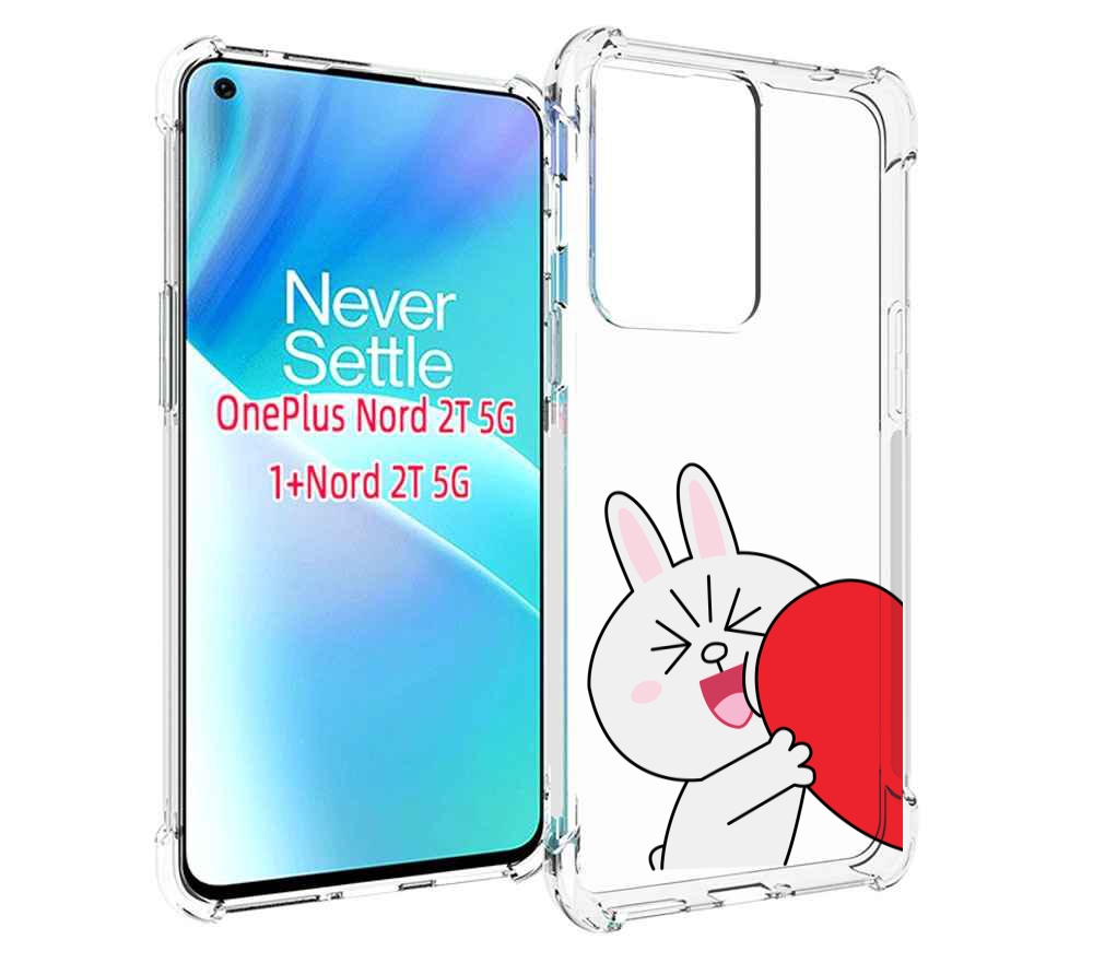

Чехол MyPads зайчик-с-полуседрцем для OnePlus Nord 2T, Прозрачный, Tocco