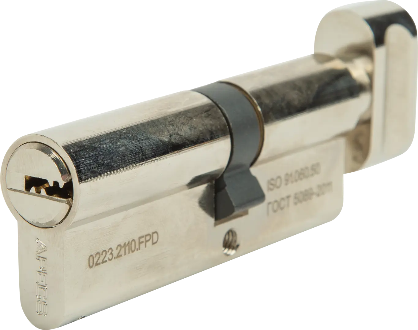 

Цилиндр Apecs Pro, 45x35 мм, ключ/вертушка, цвет никель, Серебристый