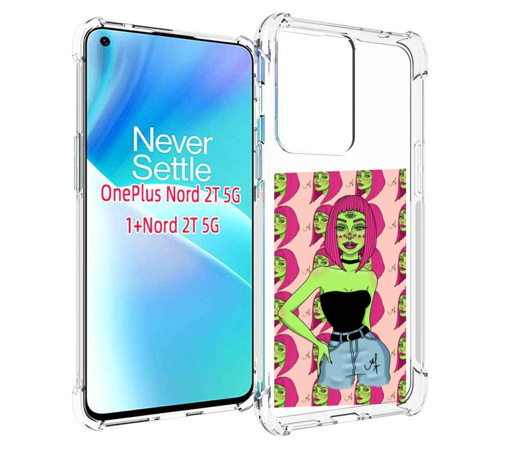 

Чехол MyPads зеленая-девушка-с-глазом женский для OnePlus Nord 2T, Прозрачный, Tocco