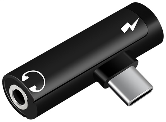 

Переходник GSMIN RT-34 Type-C - Mini Jack 3.5мм - Type-C (Черный)