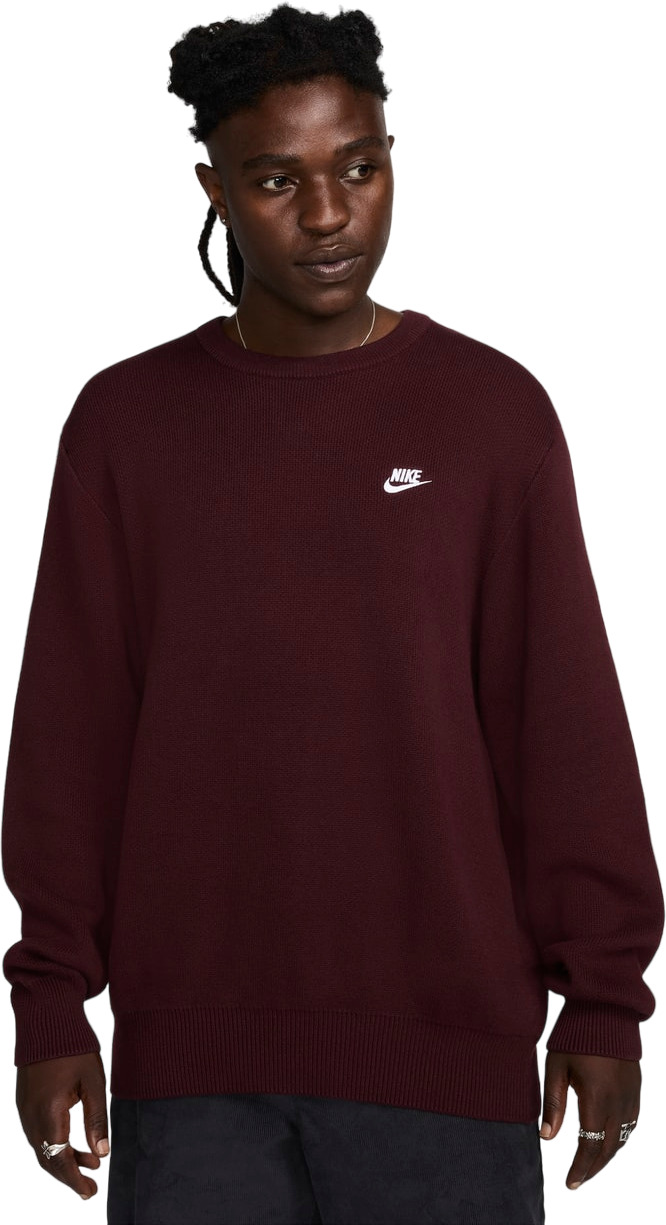 Джемпер мужской Nike M Nk Club Crew Sweater бордовый S