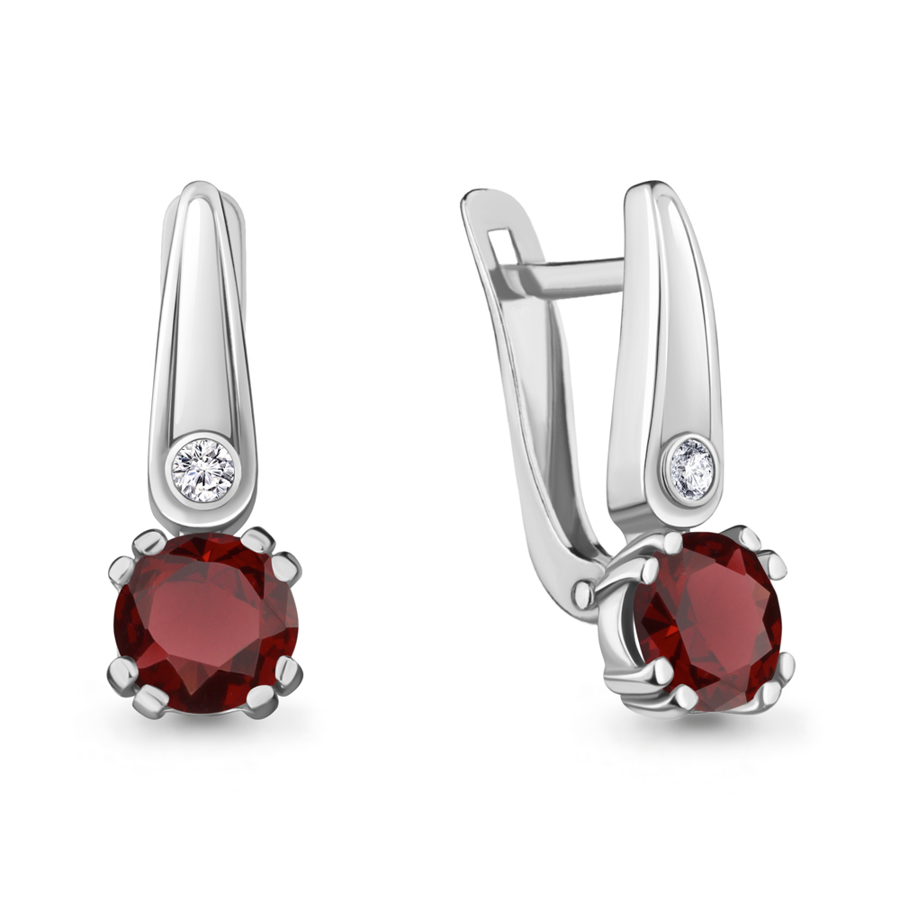 

Серьги из серебра с гранатом Aquamarine 4731603А_925_р, 4731603А_925_р