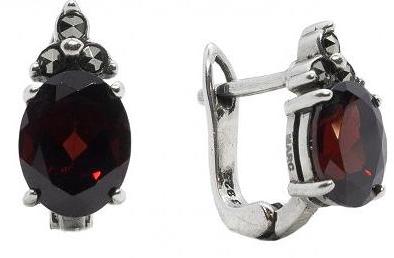

Серьги из серебра с гранатом Марказит HE492-6853, HE492-6853