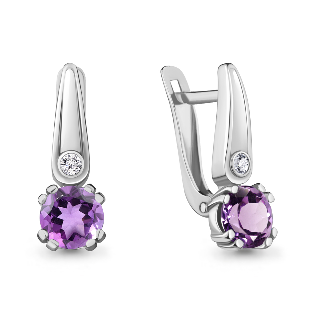 

Серьги из серебра с аметистом Aquamarine 4731604А_925_р, 4731604А_925_р