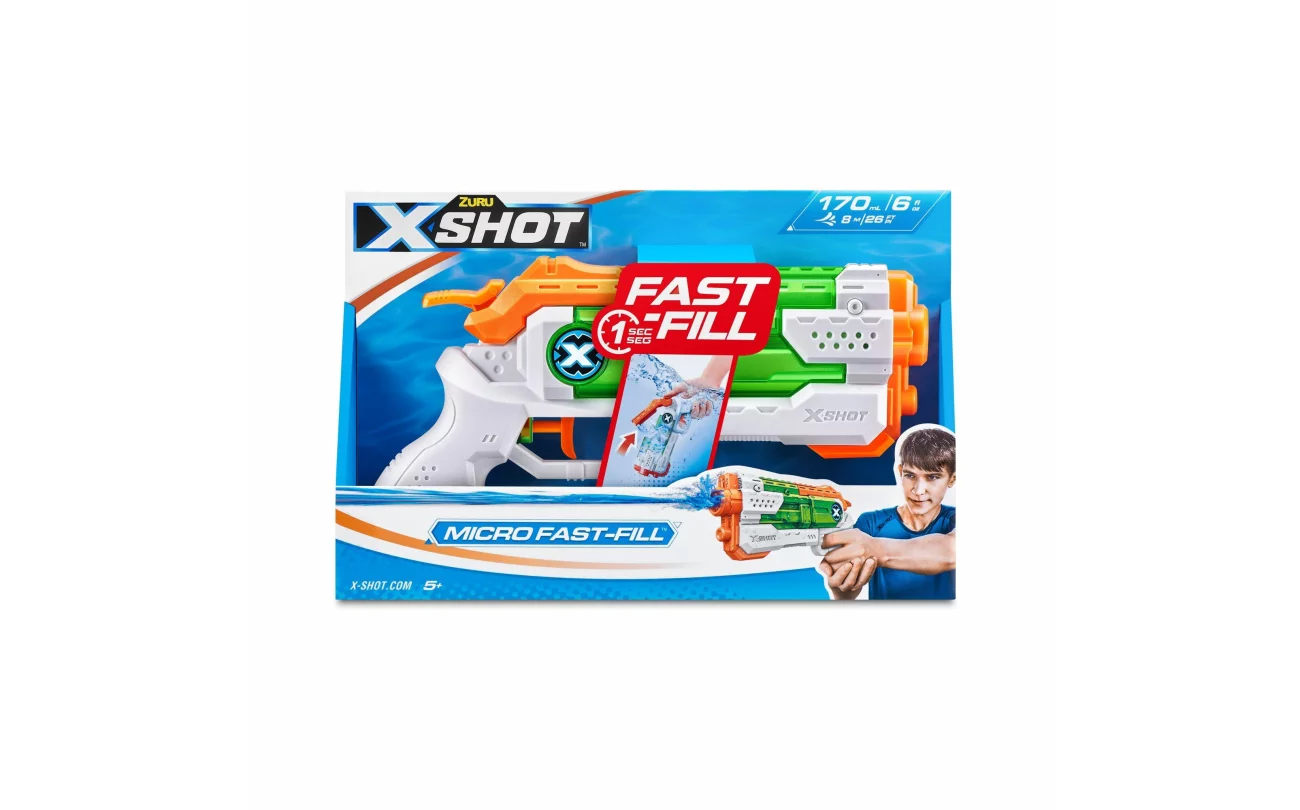 Бластер игрушечный ZURU X-shot Micro Fast-Fill 56220 бластер игрушечный автоматический junfa toys fast pioneer dq 04040