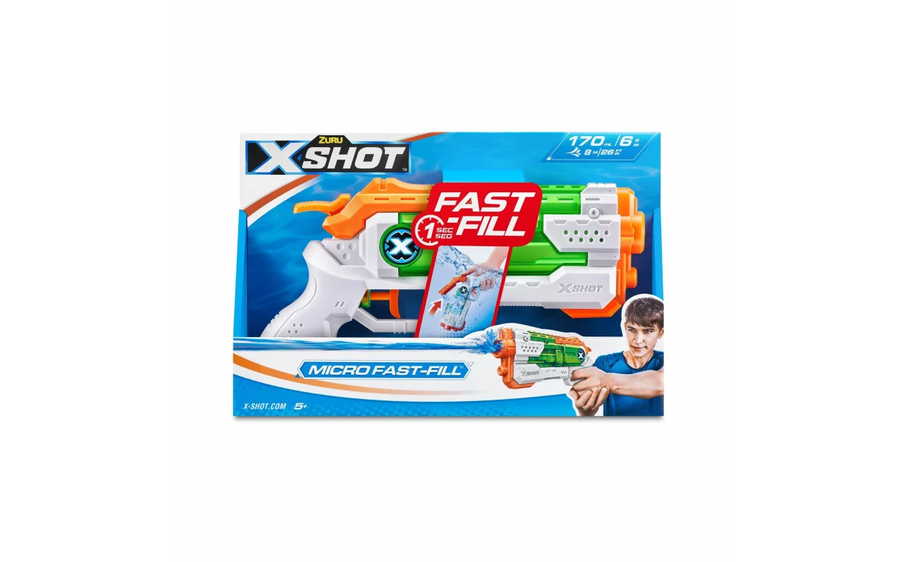 Бластер игрушечный ZURU X-shot Micro Fast-Fill 56220 бластер игрушечный zuru s001 x shot water fast fill skins nano 4pk