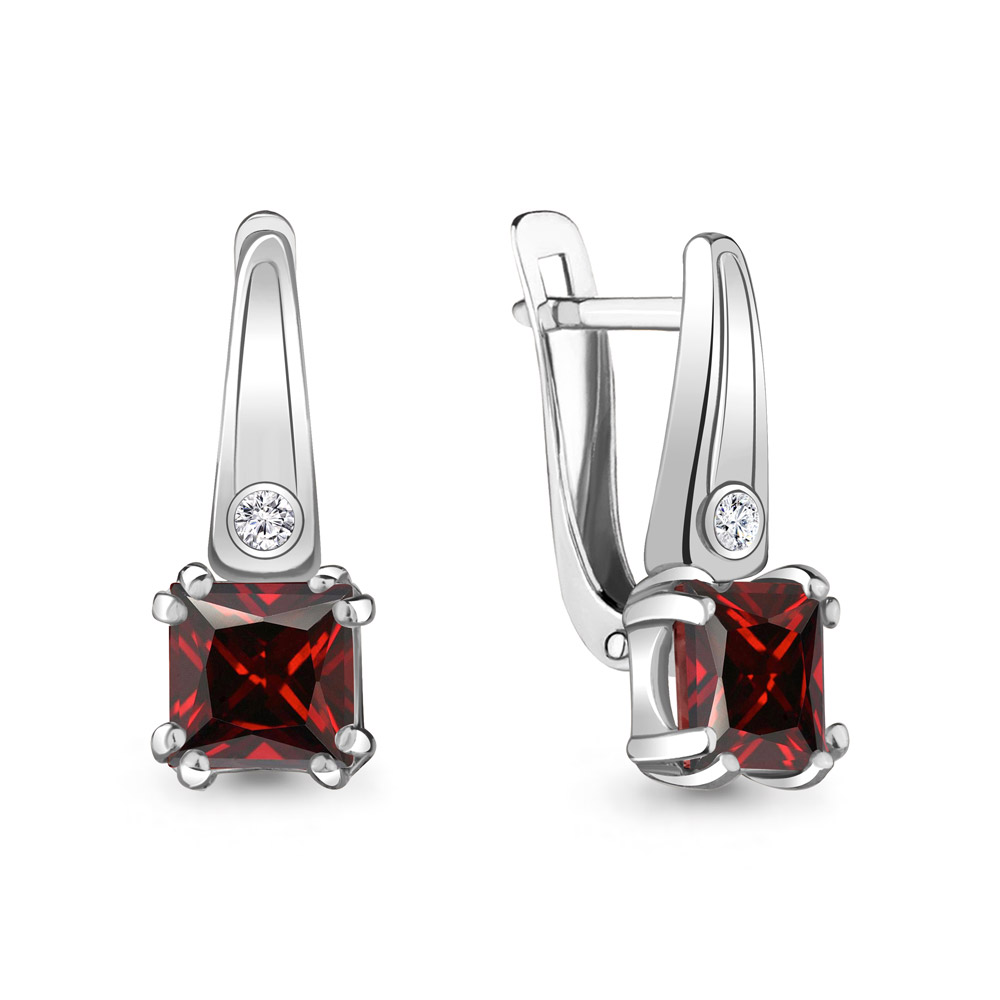 

Серьги из серебра с гранатом Aquamarine 4731703А_925_р, 4731703А_925_р