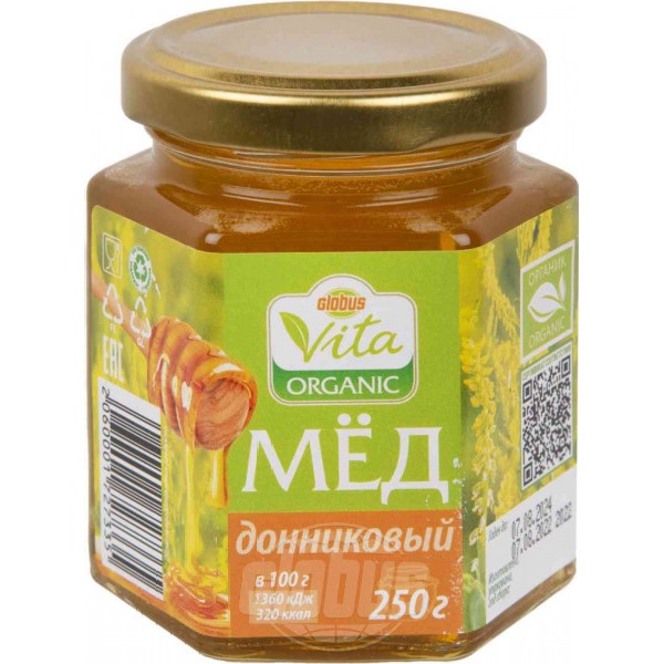 

Мед Globus Vita Organic Донниковый 250 г
