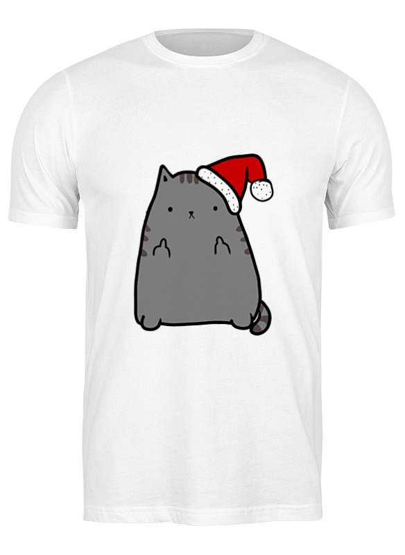 

Футболка мужская Printio New year cat белая S, Белый, New year cat
