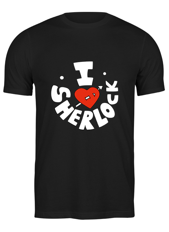

Футболка мужская Printio I love sherlock черная L, Черный, I love sherlock