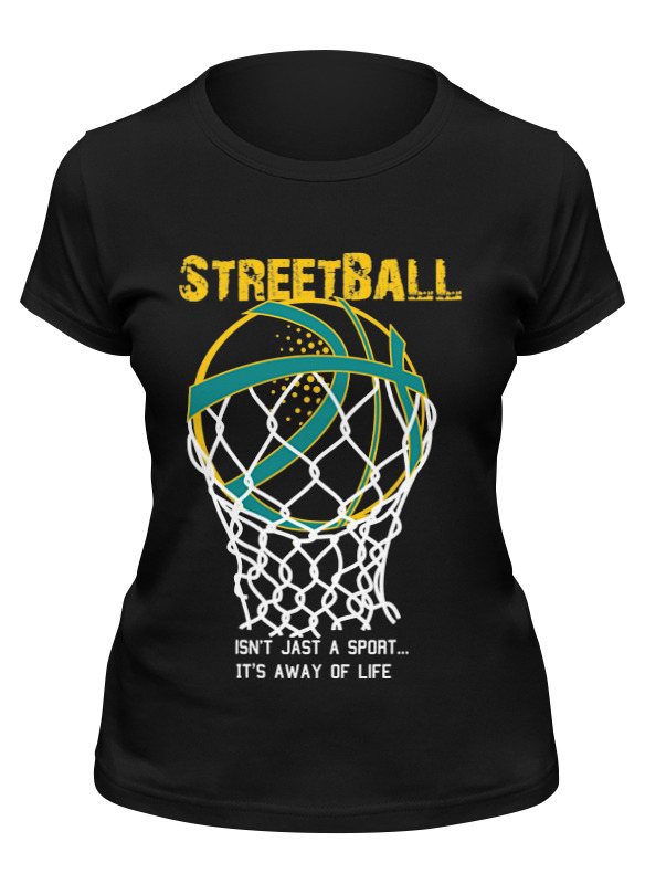 

Футболка женская Printio Streetball черная L, Черный, Streetball