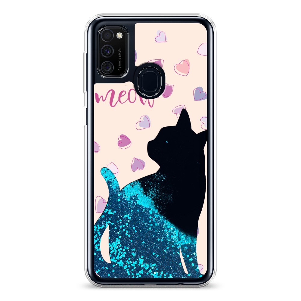 

Жидкий чехол с блестками "Прозрачный кот" на Samsung Galaxy M21, 29793-1