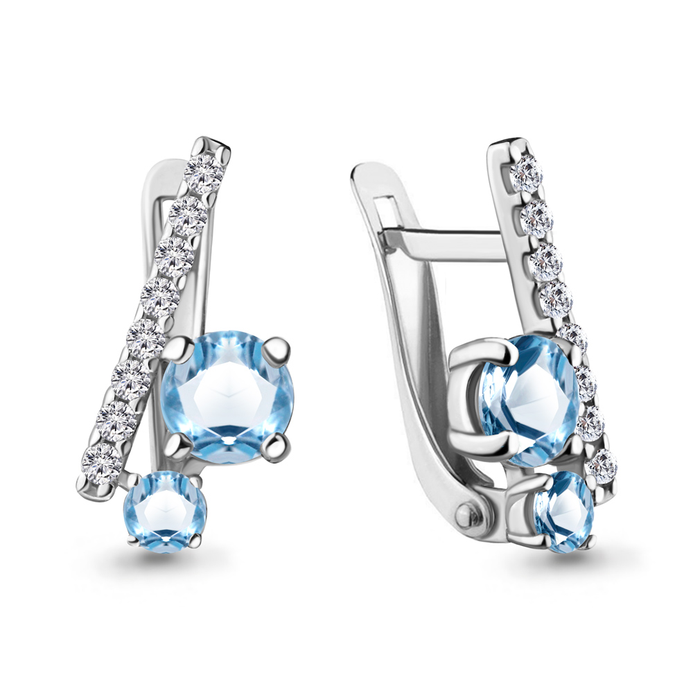 

Серьги из серебра с топазом Aquamarine 4732305А_925_р, 4732305А_925_р