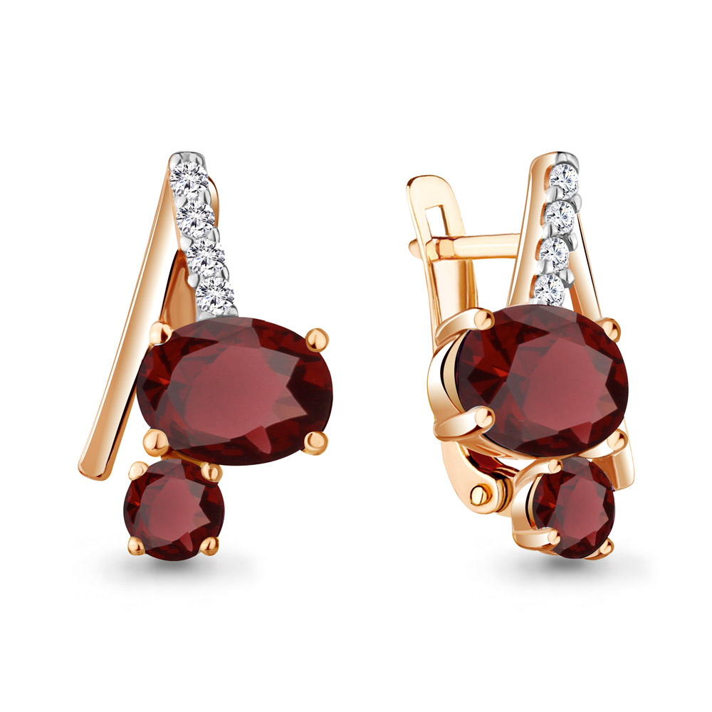 

Серьги из серебра с гранатом Aquamarine 4732503А_925_з, 4732503А_925_з