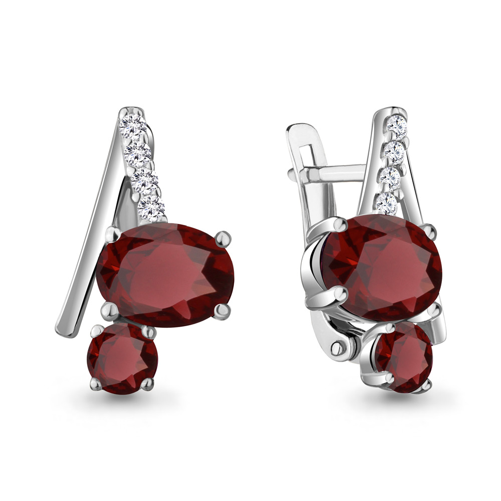 

Серьги из серебра с гранатом Aquamarine 4732503А_925_р, 4732503А_925_р