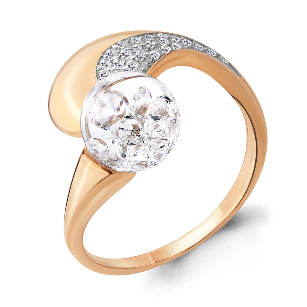 

Кольцо из красного золота с фианитом р., Aquamarine 64441, 64441_585_кз