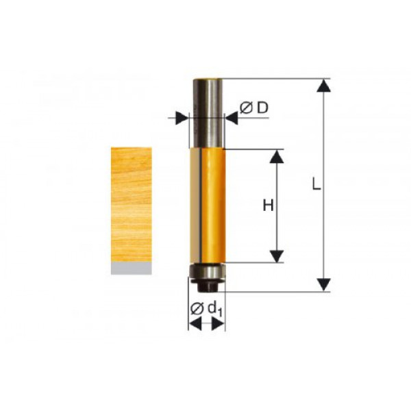 Фреза по дереву кромочная прямая O 9.5х26 твердосплав ц/хв 8 ЭНКОР ПРОФ бокс 10521